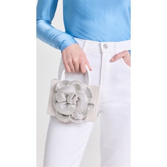 Mach & Mach Crystal Flower Suede Bag - Picture 3 of 14